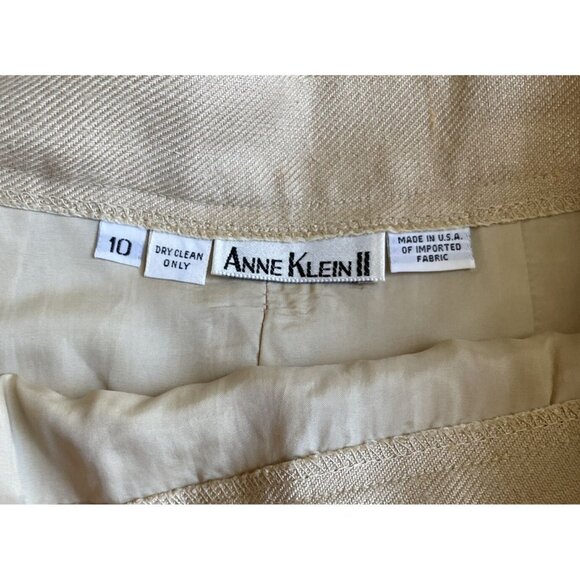 Anne Klein II Women’s Sz 10 Beige Made In USA Back Slit Button Skirt Lined - Picture 7 of 7